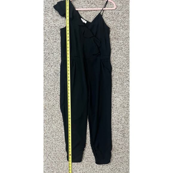 PARKER - Addison Black Sleeveless Ruffle Asymmetrical Jumpsuit Size 2 - Picture 7 of 12